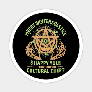 Merry Winter Solstice Happy Yule Witches Spiritual Design Magnet